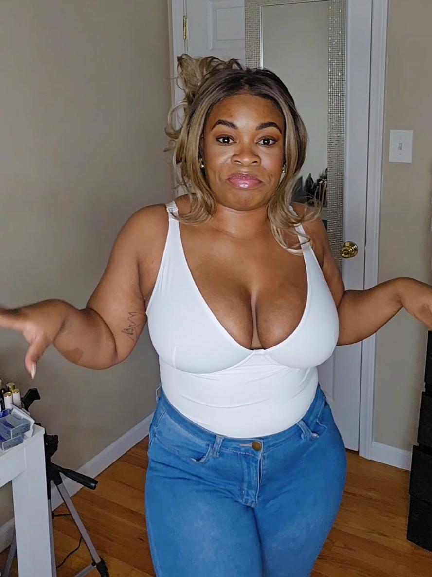 TikTok post by @brittbratstyles for Shaperx. Caption reads: Snatched‼️ #summer #bodysuit #style #ootd....