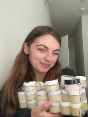 TikTok post by @emilie_rich_ for JerrBears Company. Caption reads: [...] let her know which scents you want....