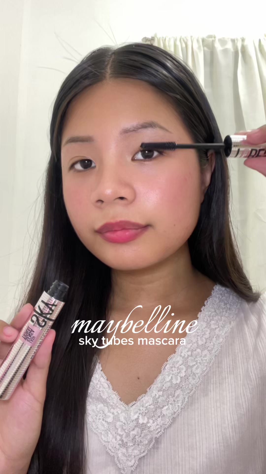 TikTok post by @pixiewhimsylily for Maybelline New York PH. Caption reads: my lashes said 📈 @Maybelline New York PH, i see....