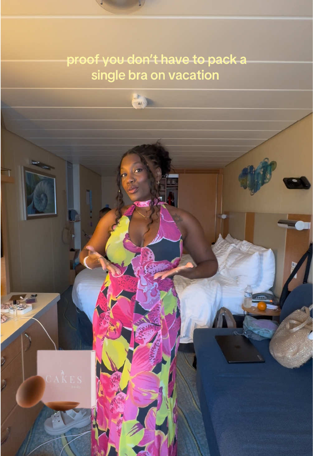 TikTok post by @its.just.jewel for CAKES body. Caption reads: more space for more clothes 🤷🏾‍♀️ @CAKES Body....