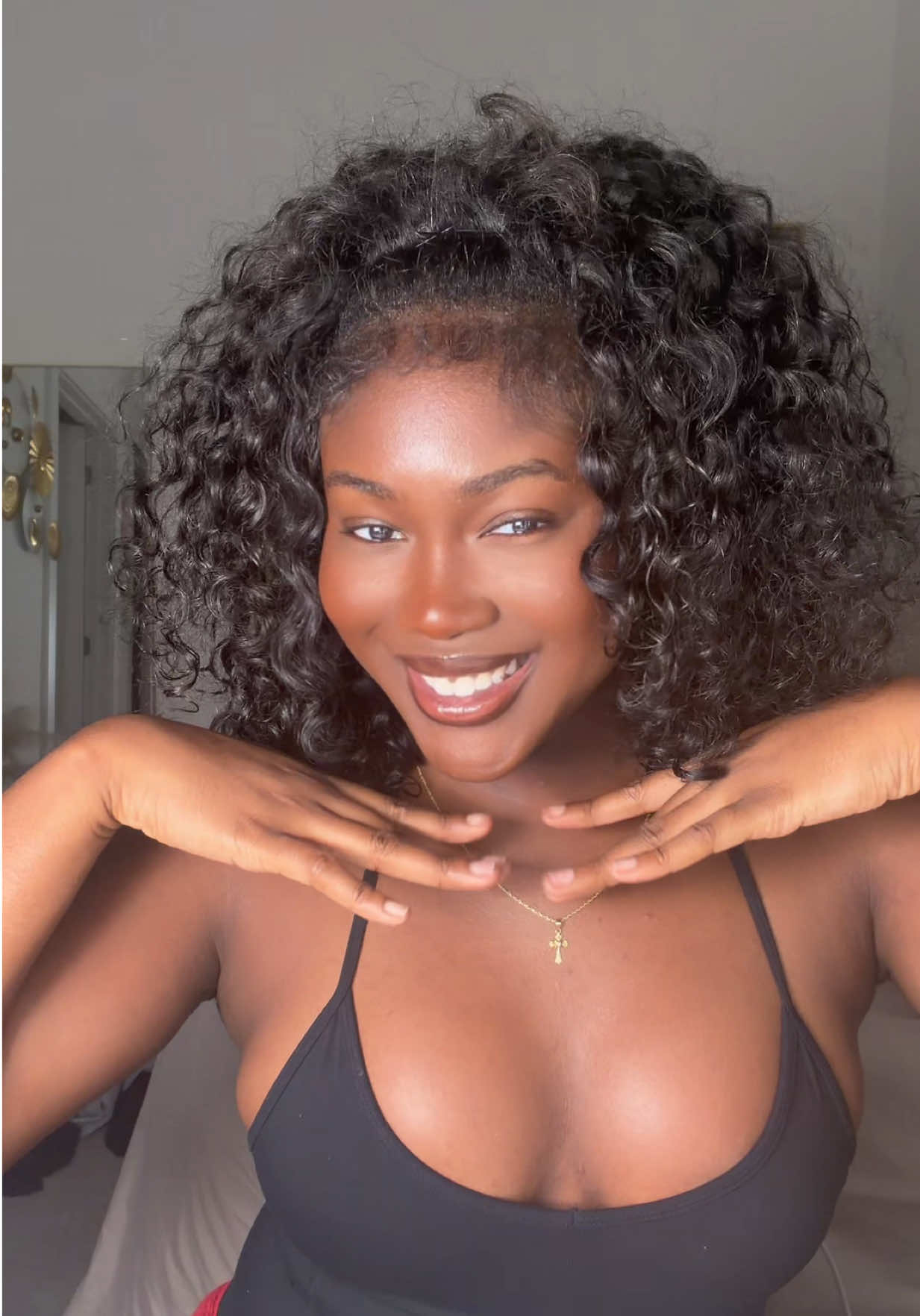 TikTok post by @kendoll333 for CurlyMe Hair. Caption reads: [...] curly might be my new fav 😍 ft @CurlyMe....