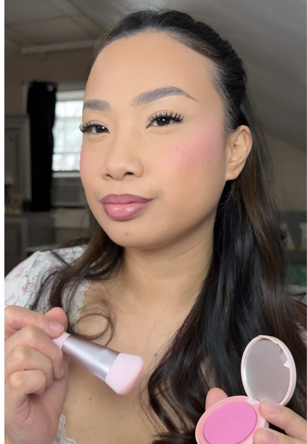 TikTok post by @anjane.xo for Kylie Cosmetics. Caption reads: My favorite blush @Kylie Cosmetics hybrid blush in....