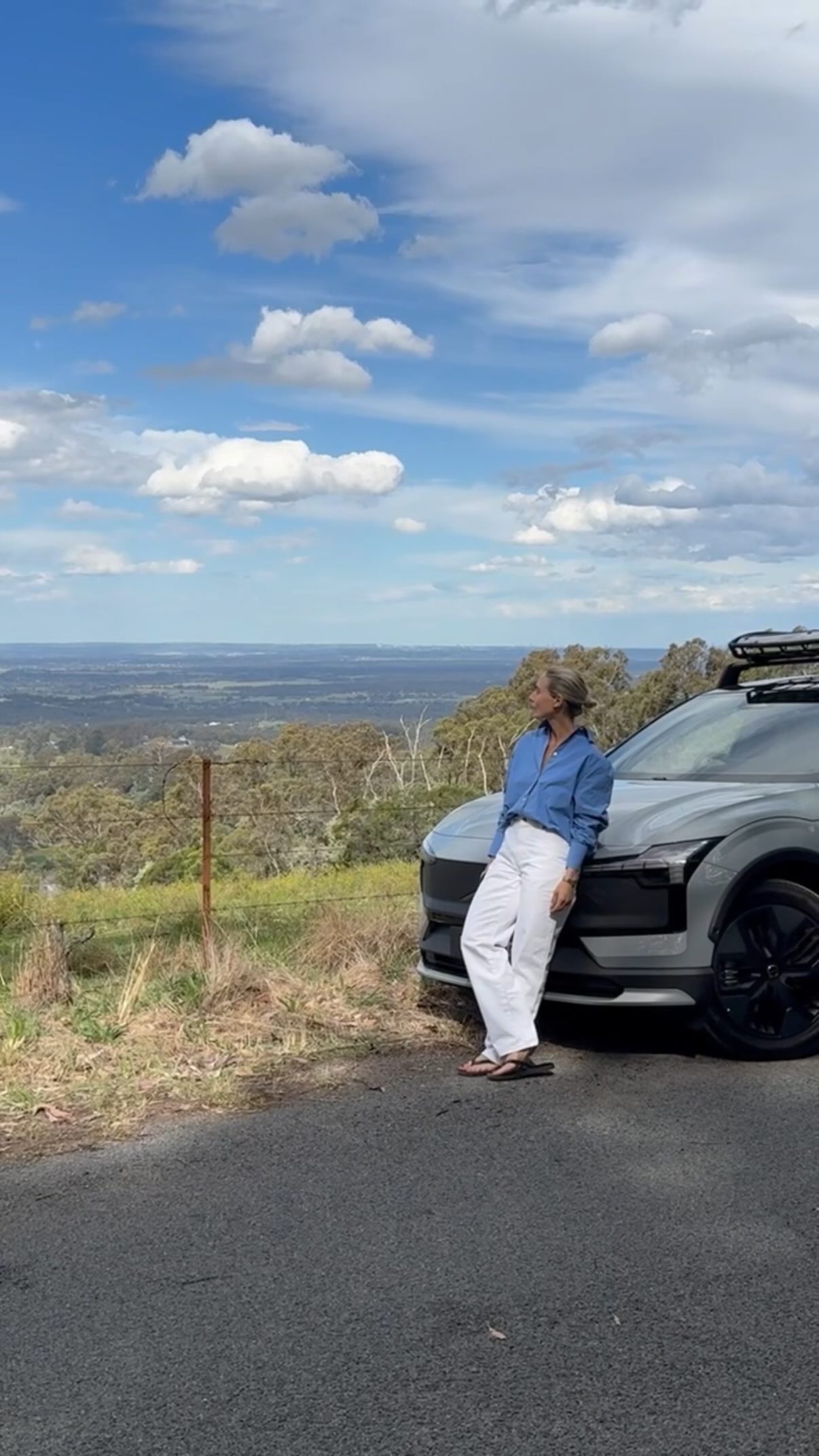 Instagram post by @tessacharis for Volvo Cars. Caption reads: For actress, designer and busy mother-of-four....