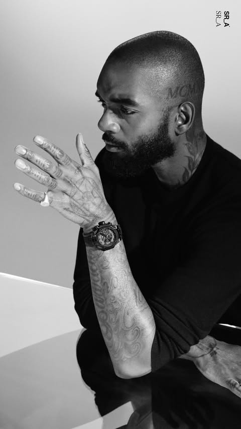 Instagram post by @samuelross for Hublot. Caption reads: [...] of design, performance and purpose.⁣ #Hublot....