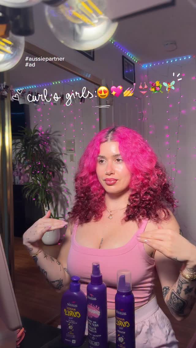 Instagram post by @theprincessdiariez_ for Aussie Hair. Caption reads: #ad #aussiepartner entire curl routine for under....