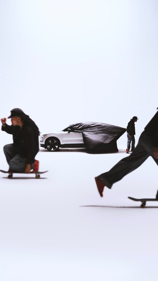 Instagram post by @enchiisaiko for Volvo Cars. Caption reads: #ad Driving in style. Meet the @volvocarusa #EX30…....