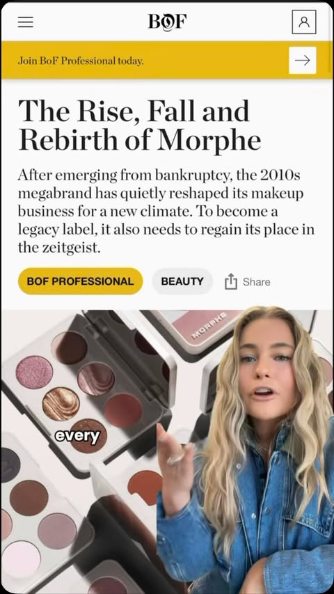 Instagram post by @camillemoore for Morphe. Caption reads: [...] you launch more products this year.....