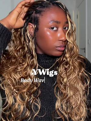 TikTok post by @abbie848 for Ywigs. Caption reads: The bounce, the volume, the colour 🤎😍 YWigs Body....