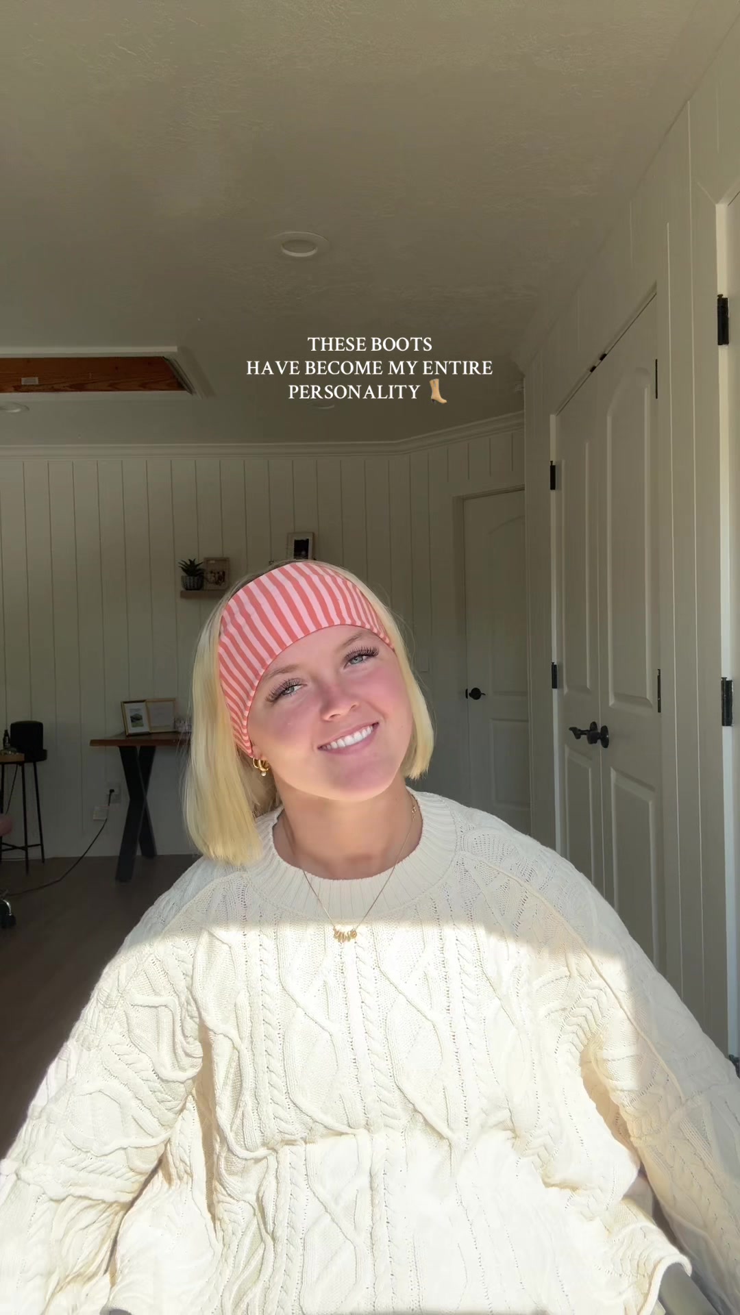 TikTok post by @emily.traveller for Hunter Boots. Caption reads: @Hunter Boots sponser me PLS #hunterboots #fall....