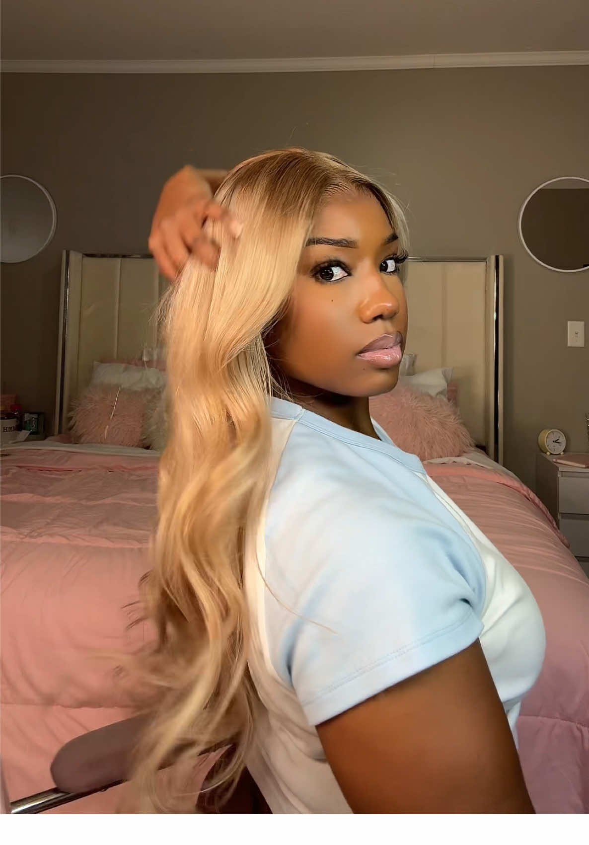 TikTok post by @yungchicago773 for Megalook. Caption reads: The perfect blonde 😍😍 @Megalookhair....