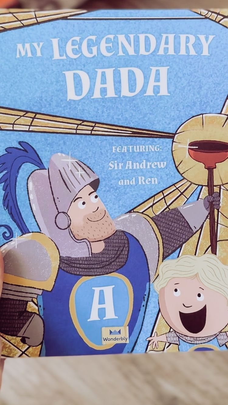 Instagram post by @lindsey.sparkles for Wonderbly. Caption reads: NGL I’m pretty proud of this Father’s Day gift for....