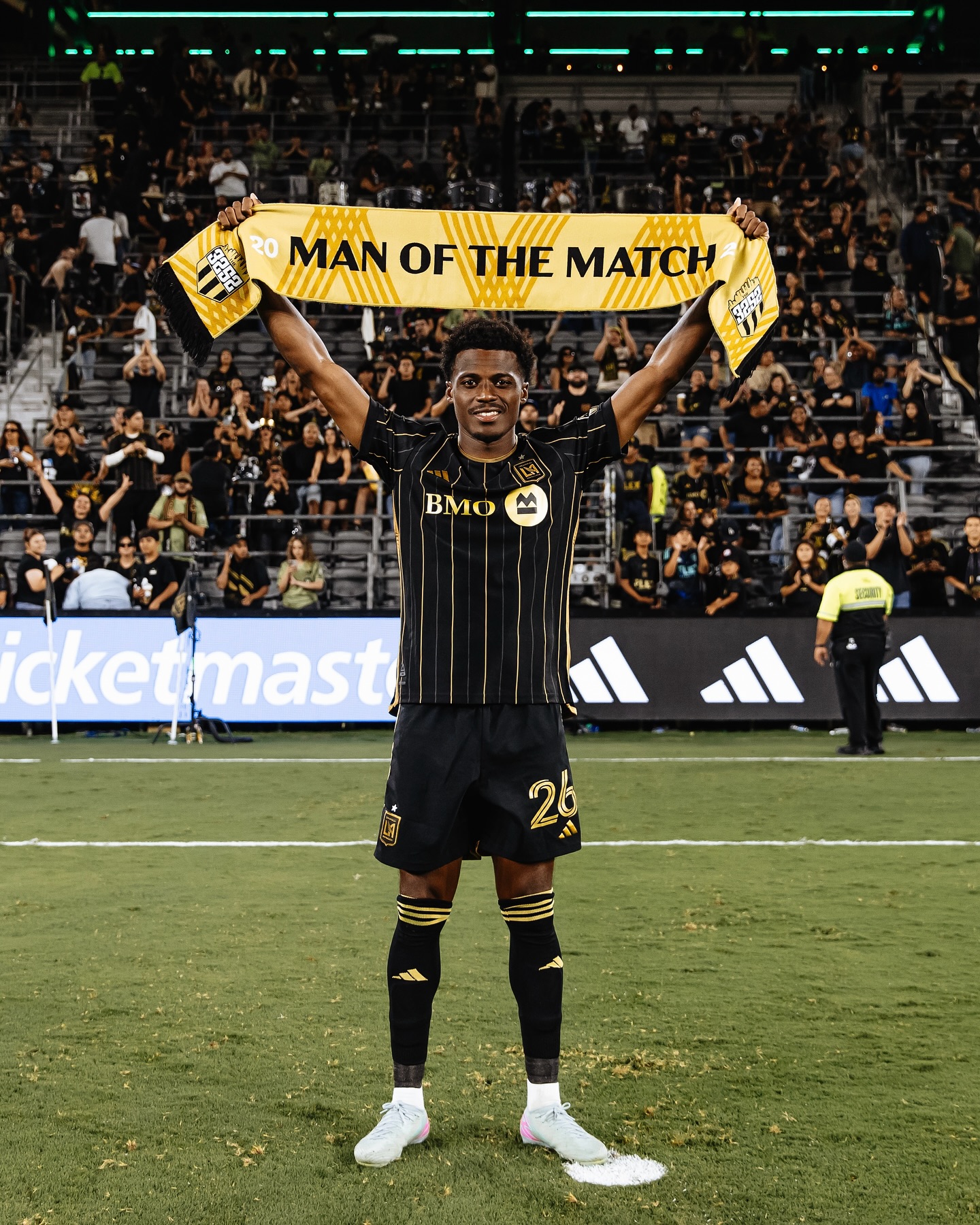 Instagram post by @javairo_dilrosun for Heineken US. Caption reads: First goal with the Black & Gold.....