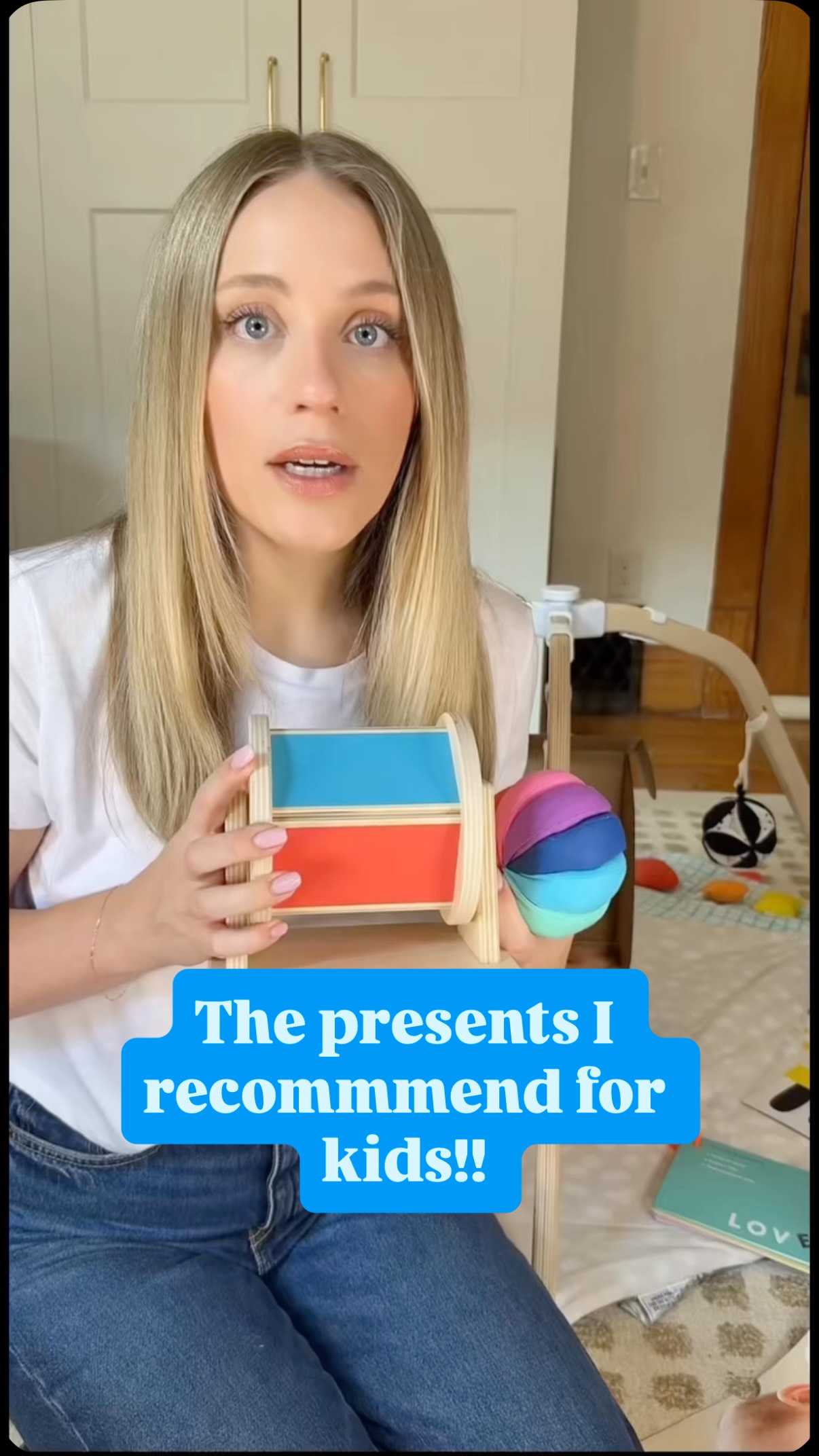 Instagram post by @chelsea_explains for Lovevery. Caption reads: If you want the kids in your life to love every....