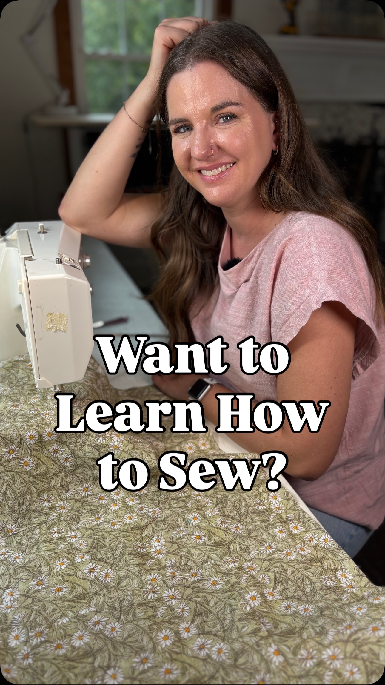 Instagram post by @mothersewsbest_ for Spoonflower. Caption reads: If you’ve had dreams of learning to sew, you need....