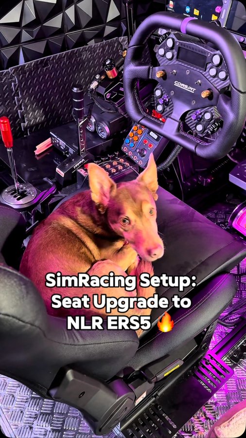 Instagram post by @alaaddingg for Next Level Racing. Caption reads: [...] #racinggames #gaming #nextlevelracing.