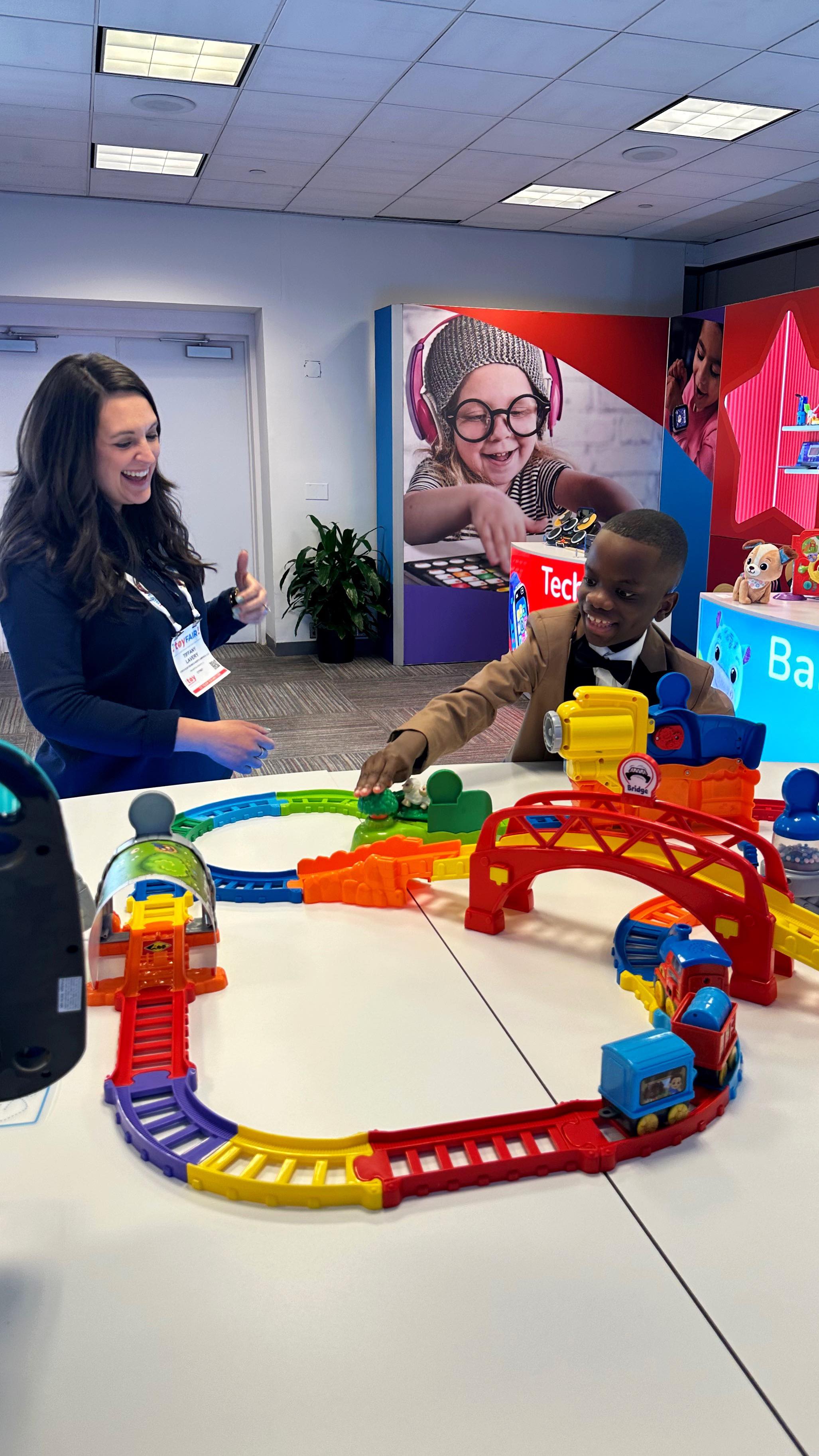 Instagram post by @jeremiahoneandfive for VTech Toys USA. Caption reads: Jeremiah interviews Tiffany Lavery, Senior Manager....