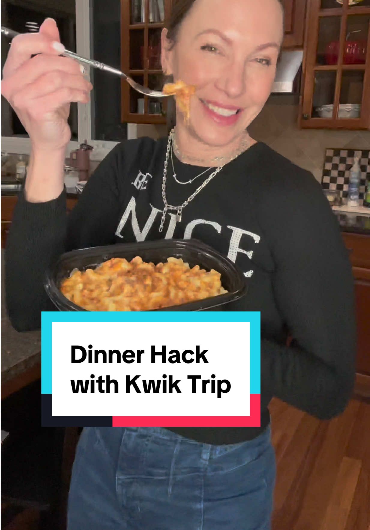 TikTok post by @emilycarriveau for Kwik Trip. Caption reads: [...] with no time for meal prep?! 🙋🏼‍♀️ @Kwik....