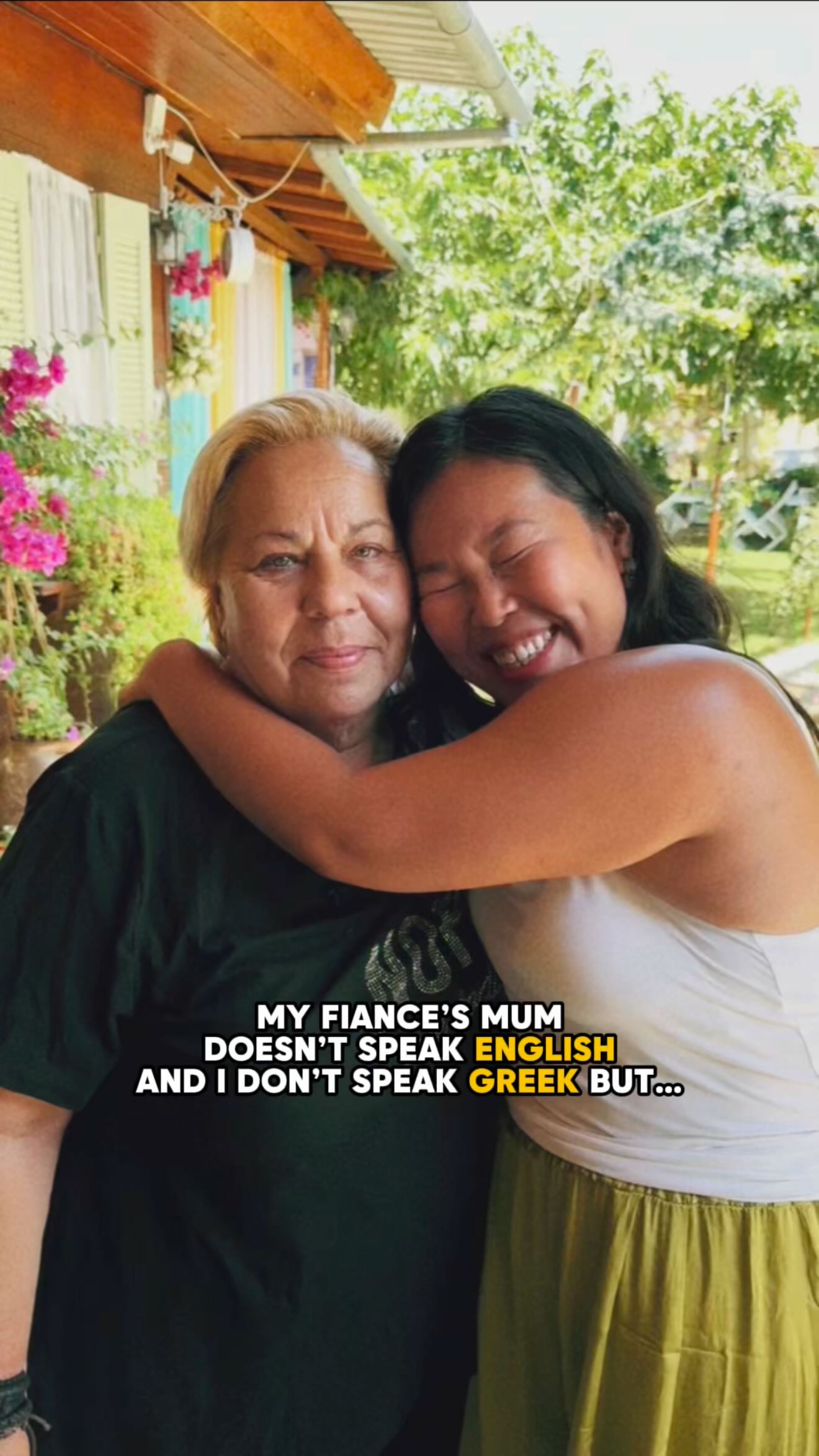 Instagram post by @dejashu for Skyscanner. Caption reads: ad My relationship with my fiancé’s mum 🇬🇷 My....