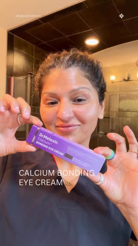 Instagram post by @poojhapatel.official for Dr.Melaxin. Caption reads: [...] your eyes deserve that glow too 💖....