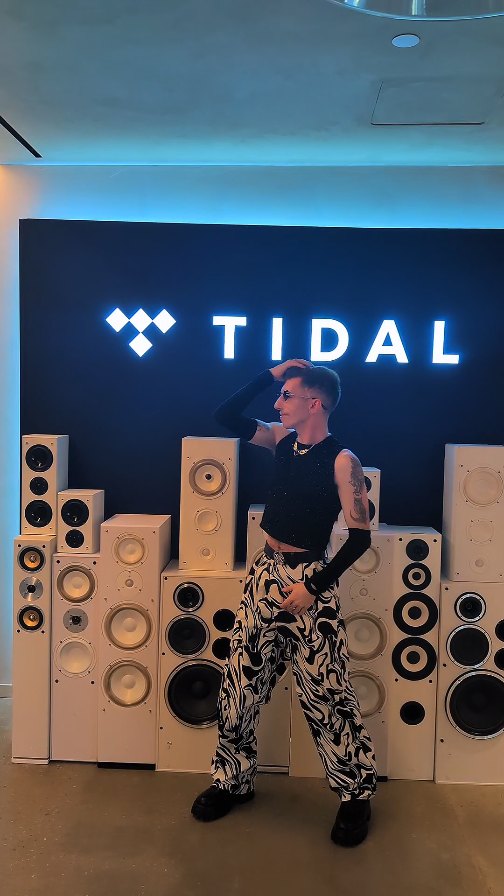 Instagram post by @theaustinhalls for TIDAL. Caption reads: Surreal moment dancing to my own song at @tidal 💫....