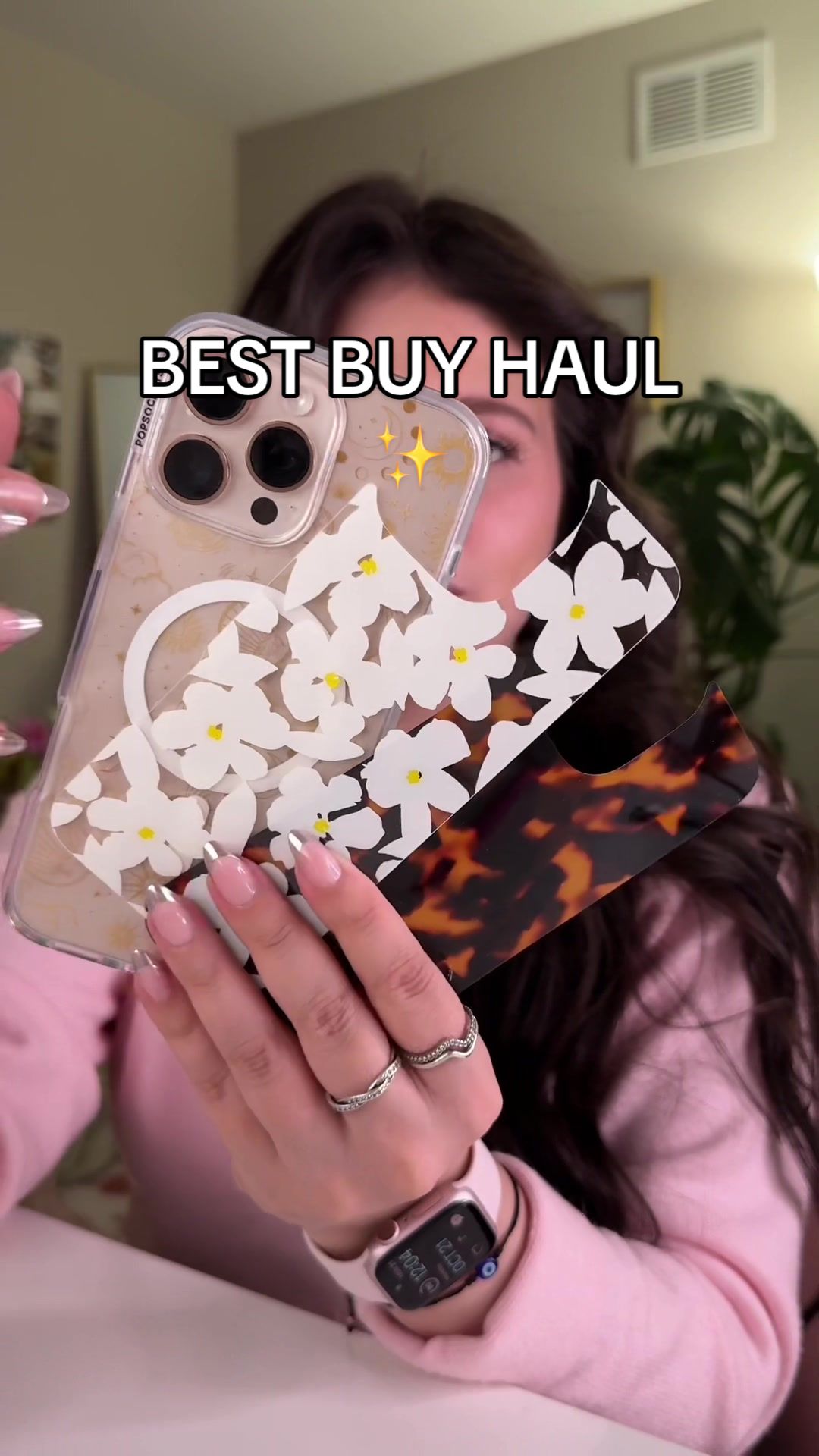 TikTok post by @heillyraices for MagicLinks. Caption reads: #BestBuyPartner a whole phone case moment with....