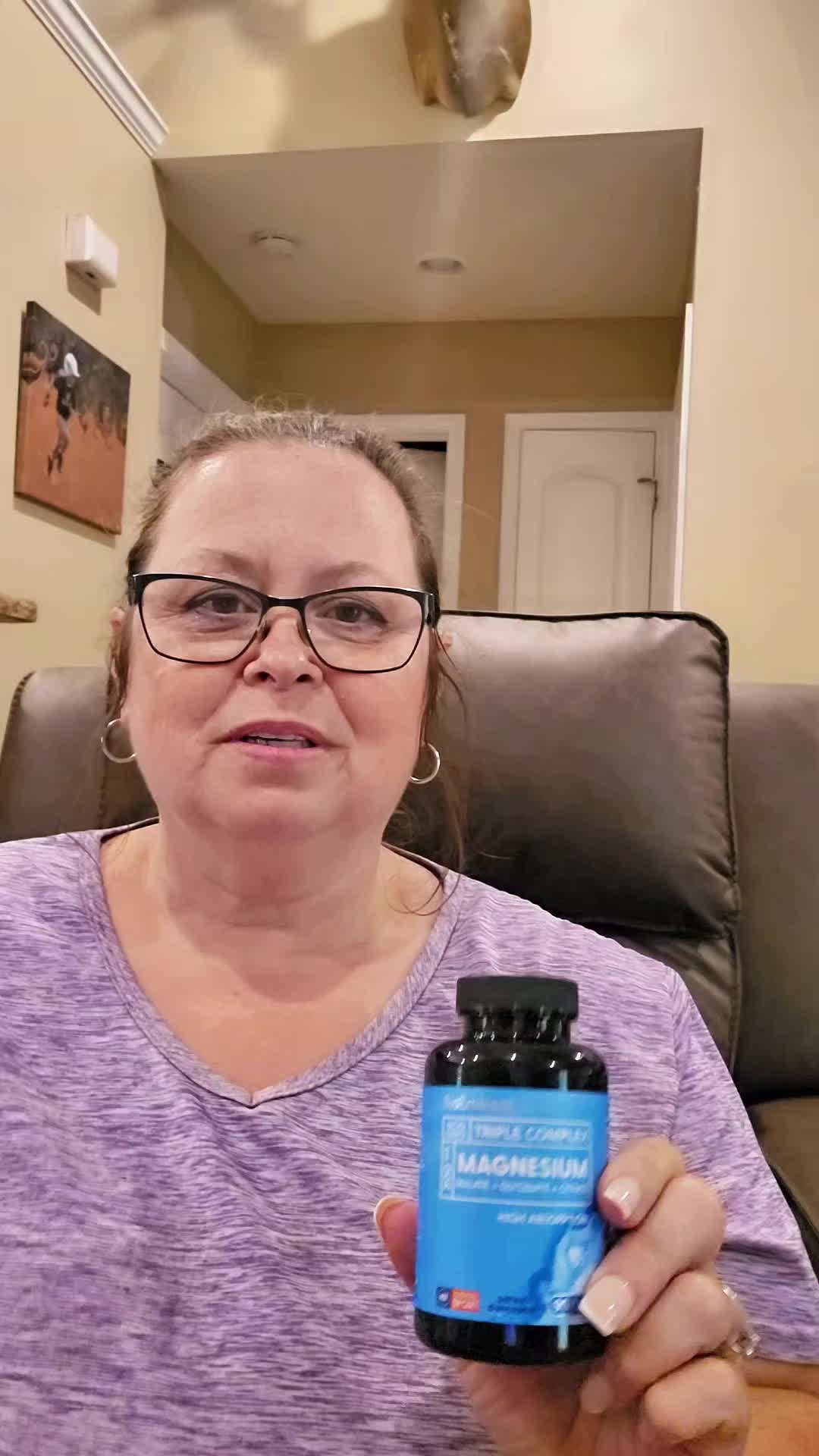 TikTok post by @crazycarolina35 for BioEmblem. Caption reads: [...] Triple Complex Magnesium Supplement....