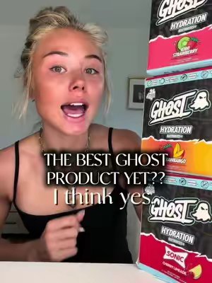 TikTok post by @megan.morneau6 for GHOST Lifestyle. Caption reads: [...] Keeps me drinking water all day @GHOST....