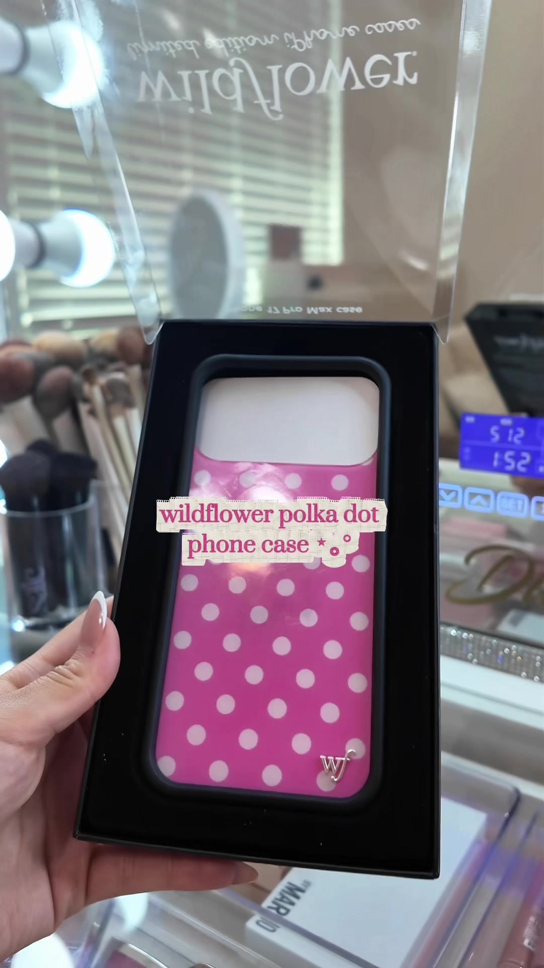 TikTok post by @gabrielamxrie for Wildflower Cases. Caption reads: @Wildflower Cases 🩷.
