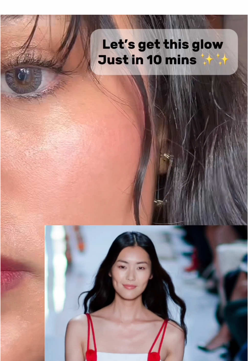 TikTok post by @punamshrestha020 for COSRX. Caption reads: Glow like a runway model in minutes! 🌟 COSRX....