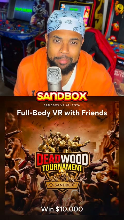 Instagram post by @stoneythagreat for Sandbox VR. Caption reads: Sandbox VR’s FIRST Deadwood Tournament. April 24th....
