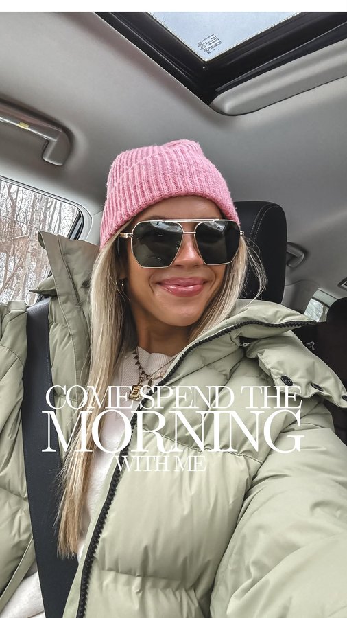 Instagram post by @_ericashaw for Neo Financial. Caption reads: [...] morning with me!☀️☕️🎄❤️ #ad My new....