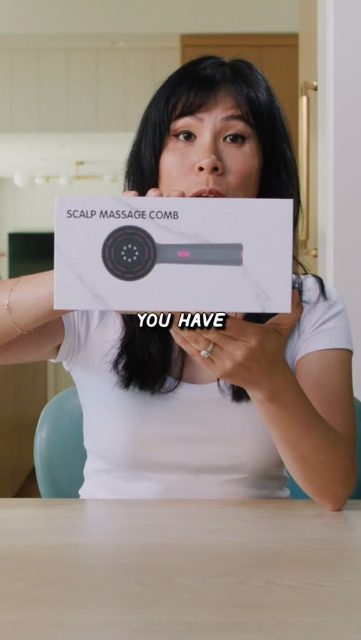 Instagram post by @honeysuckle for VEGAMOUR. Caption reads: Testing a 3-in-1 Scalp Massager from TikTok!.