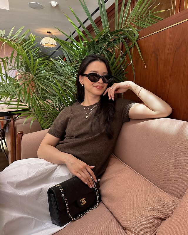 Instagram post by @callherclassy for Aurate New York. Caption reads: classy girl summer🤎✨ 
.
.
.
.
.
#classyoutfits....