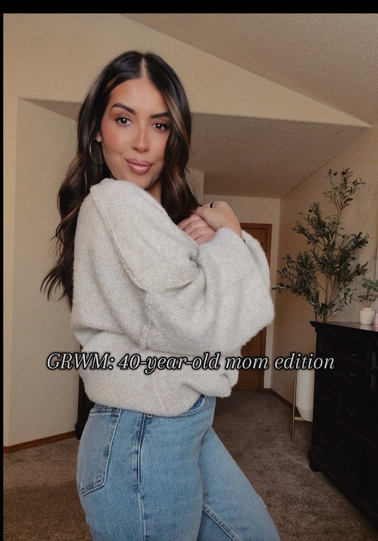 TikTok post by @feliciamaekup for PrettyGarden. Caption reads: #sweaterseason is a personality trait #ootd....