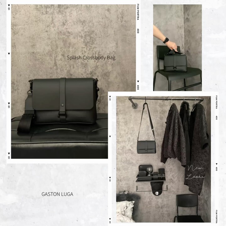 Instagram post by @kaochan_50 for Gaston Luga. Caption reads: こんにちは ˆˆ

🎬 Spläsh Crossbody Bag …  ｽﾌﾟﾗｯｼｭ ｸﾛｽ....
