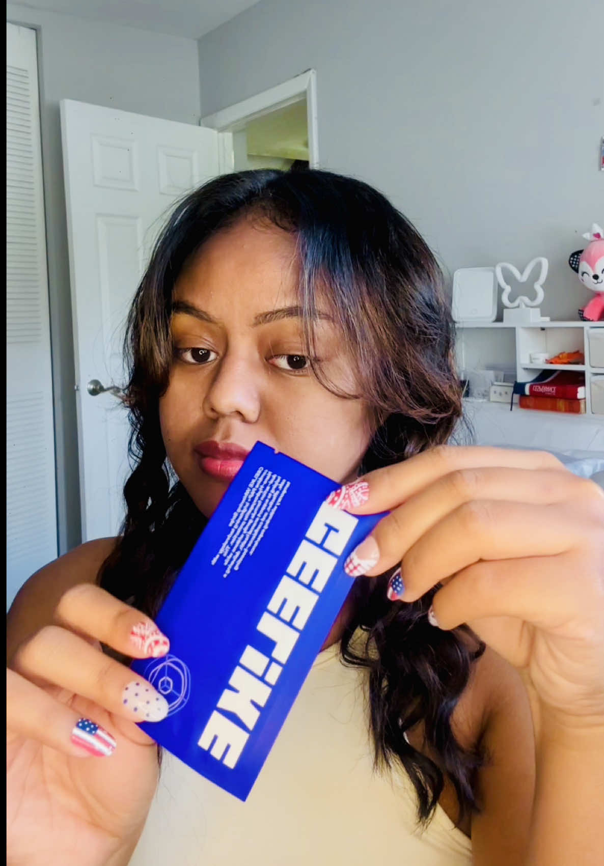 TikTok post by @mihkrt for Ceelike. Caption reads: [...] whitening strips get the job done💜 @CEELIKE....