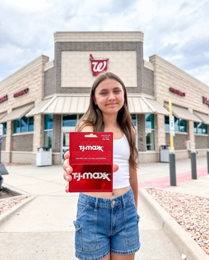 Instagram post by @kristinaandco_ for InComm Payments. Caption reads: [...] to pick up a TJ Maxx gift card from....
