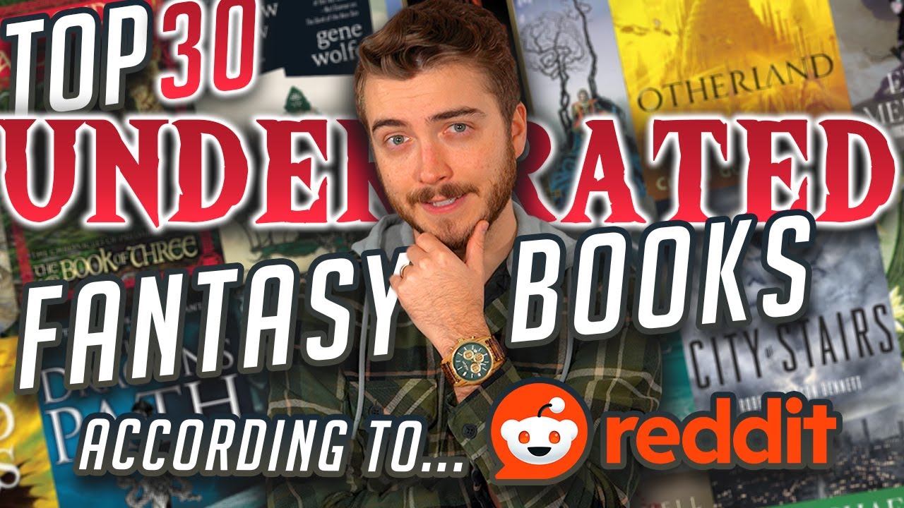 YouTube post by @CapturedInWords for INTO THE AM. Caption reads: Top 30 UNDERRATED Fantasy Books... According to....
