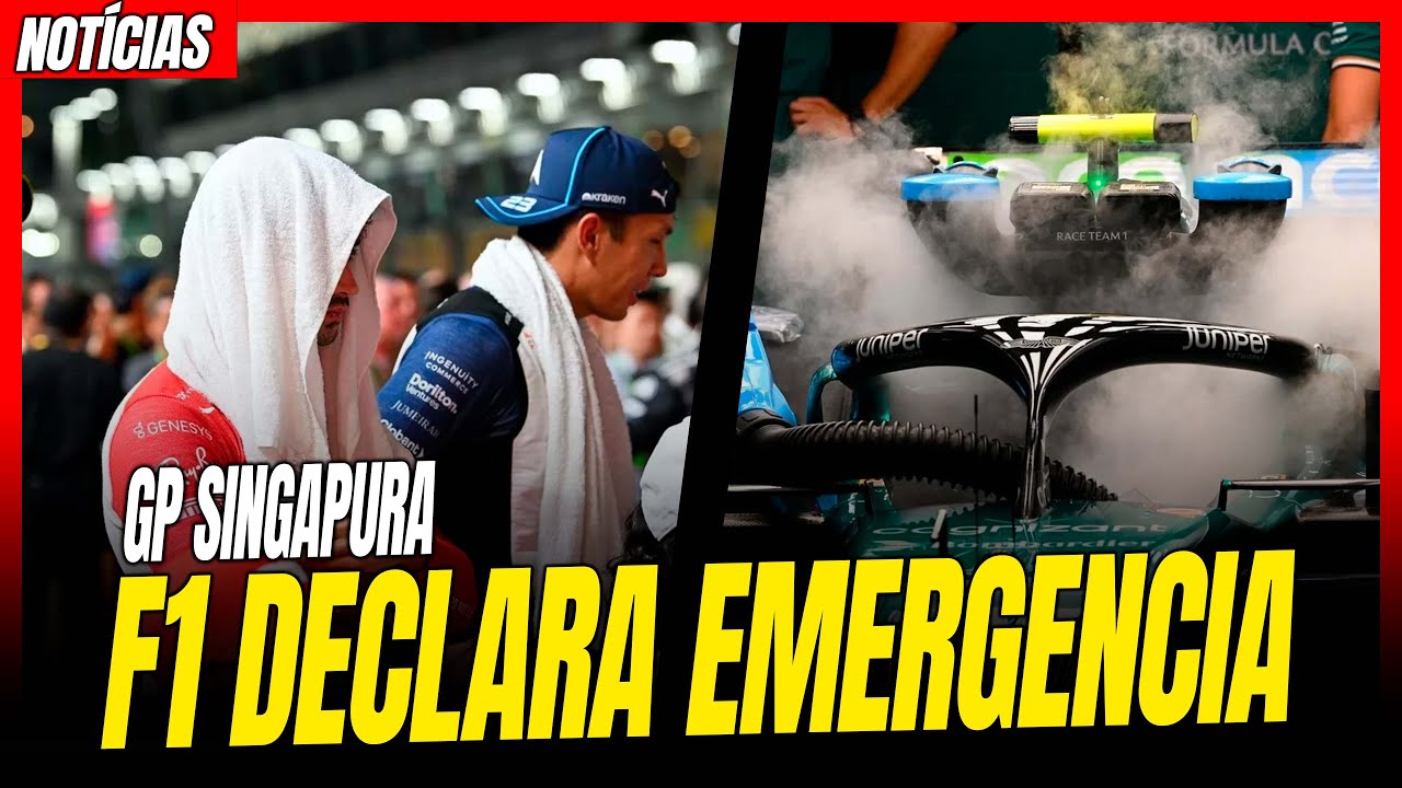 YouTube post by @RessacaMotor for Instant Gaming. Caption reads: 🚨SINGAPORE GP ON ALERT FOR DRIVERS / DUNNE OUT OF....