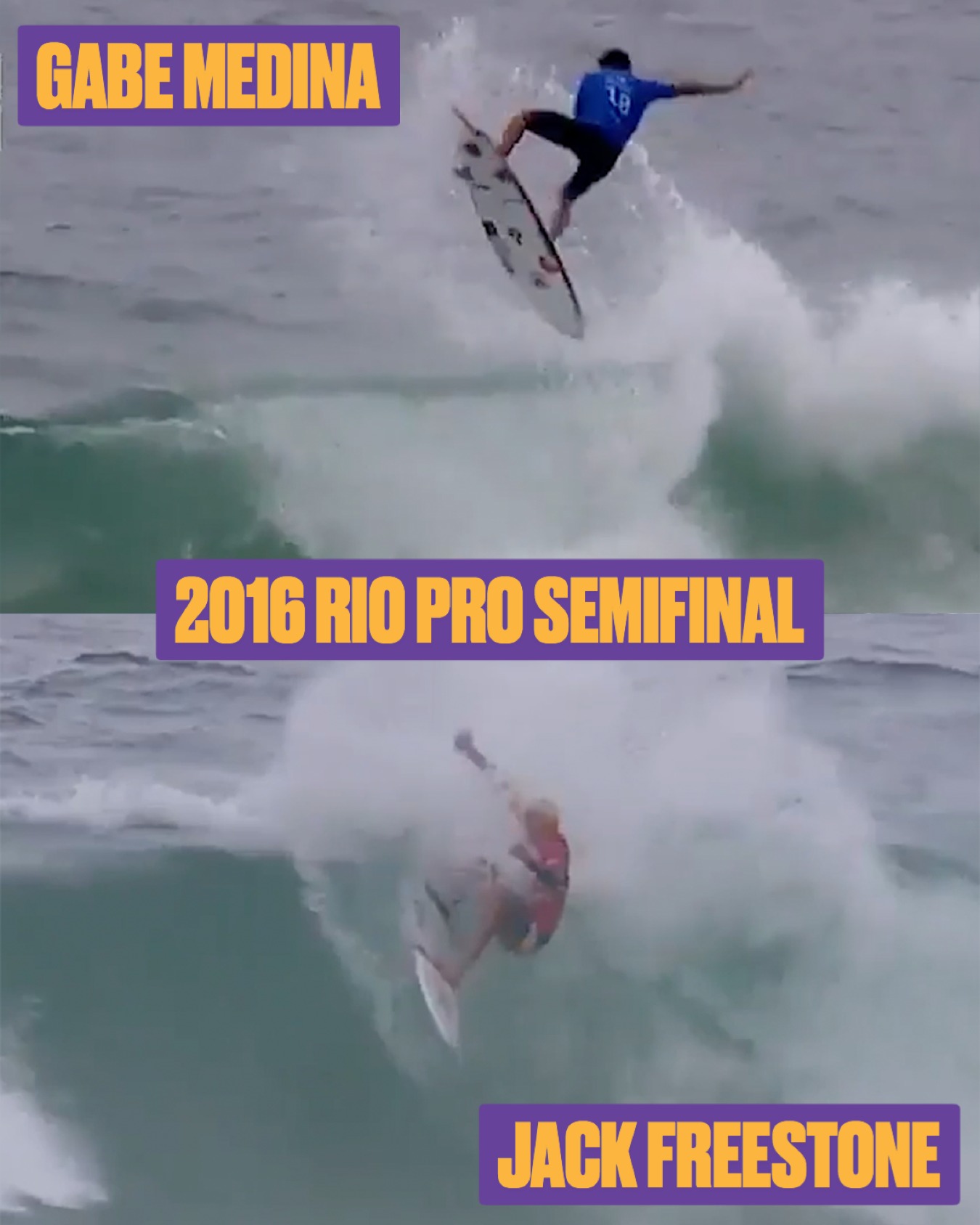 Instagram post by @jackfreestone for Corona. Caption reads: Freestone and Medina smashing some hefty sections....