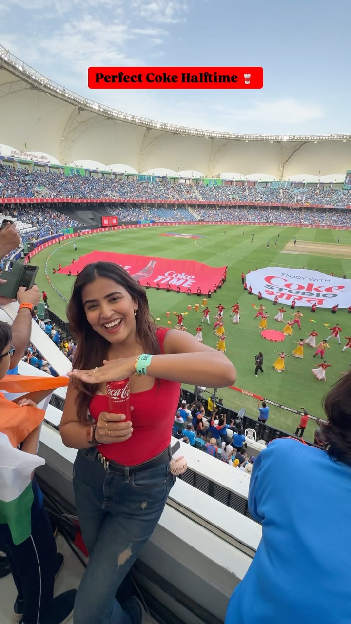 Instagram post by @sameekshatakke13 for Coca-Cola India. Caption reads: The final match couldn’t have been better! The....