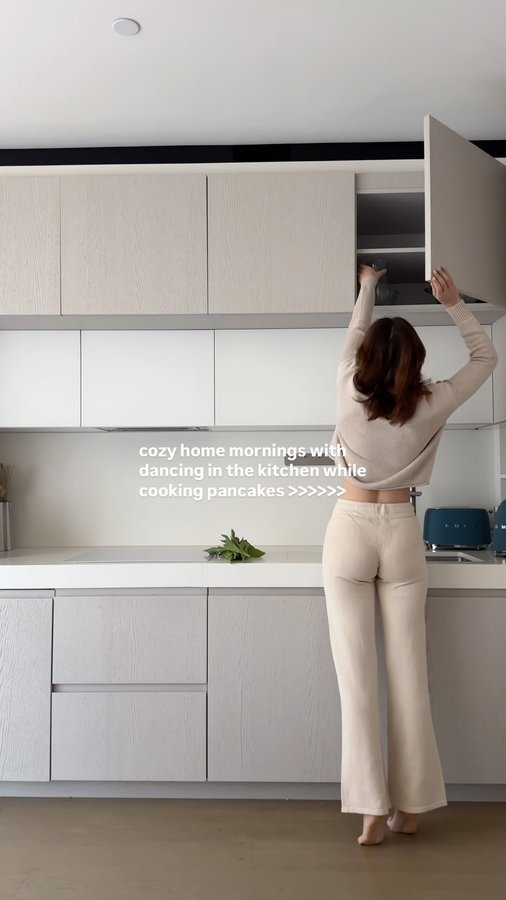 Instagram post by @annamxlv for Organic Basics. Caption reads: and, of course, wearing my favorite homewear set....