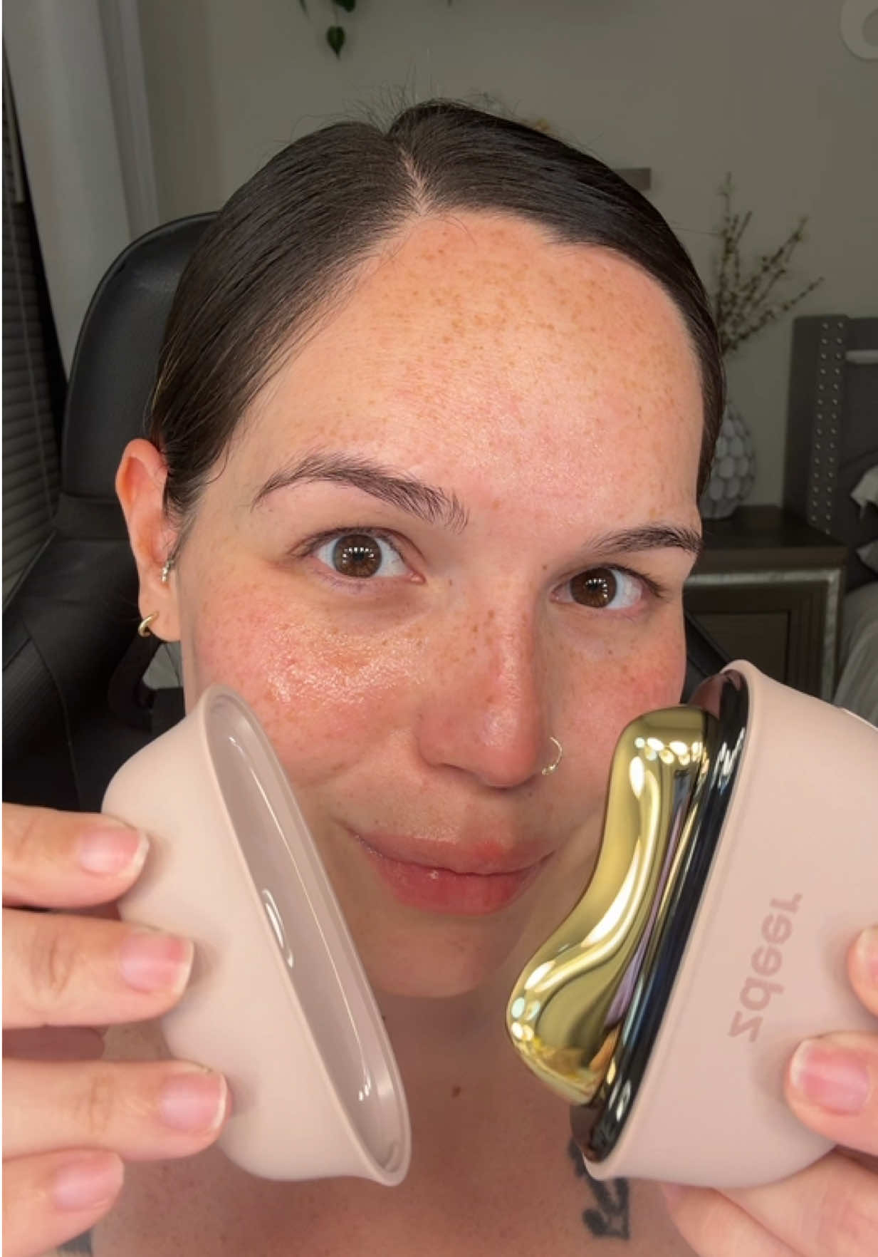 TikTok post by @throughsamseyes_ for ZdeerHealth. Caption reads: POV: Your skin just booked a luxury facial… at....