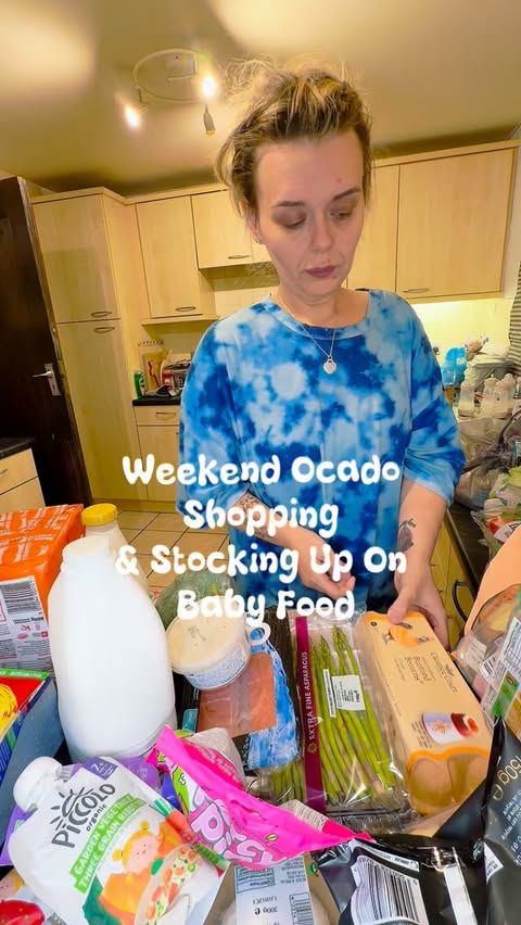 Instagram post by @thekayefam_ for Ocado. Caption reads: Meal planning for us and a baby-food mountain for....