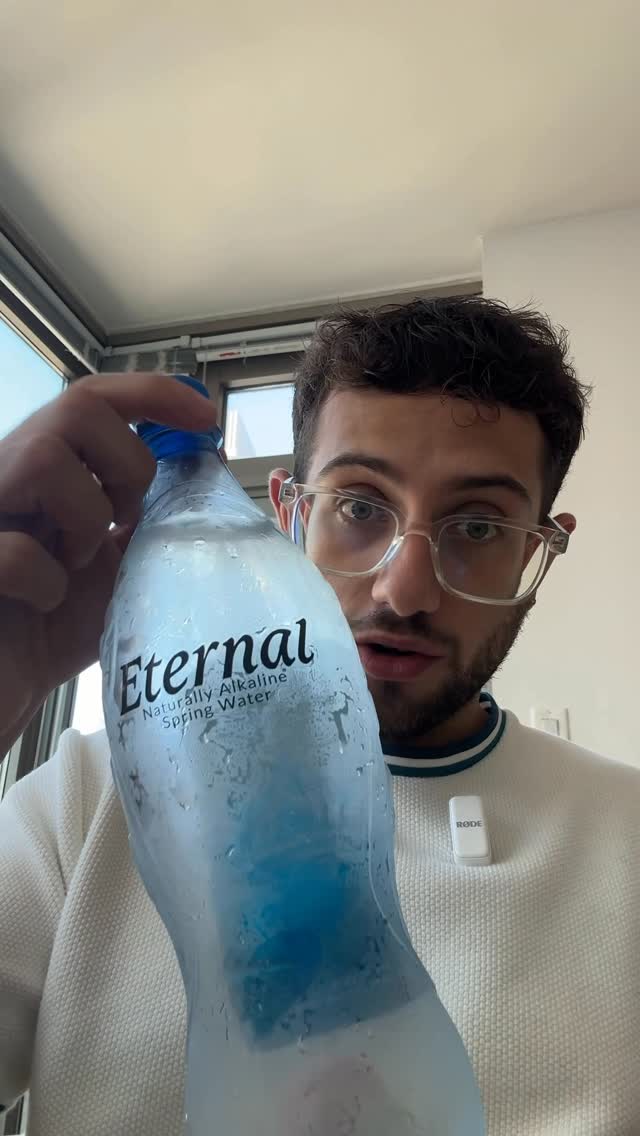 Instagram post by @mirko_mormile for Eternal Water. Caption reads: I just found my new favorite water 💧....