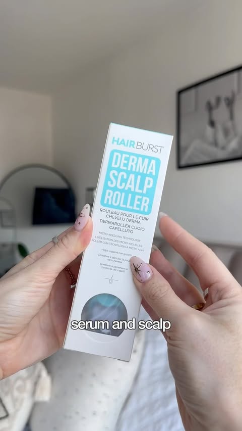 Instagram post by @hair.lossdiva for Hairburst. Caption reads: [...] roller into my routine by @hairburst. I....