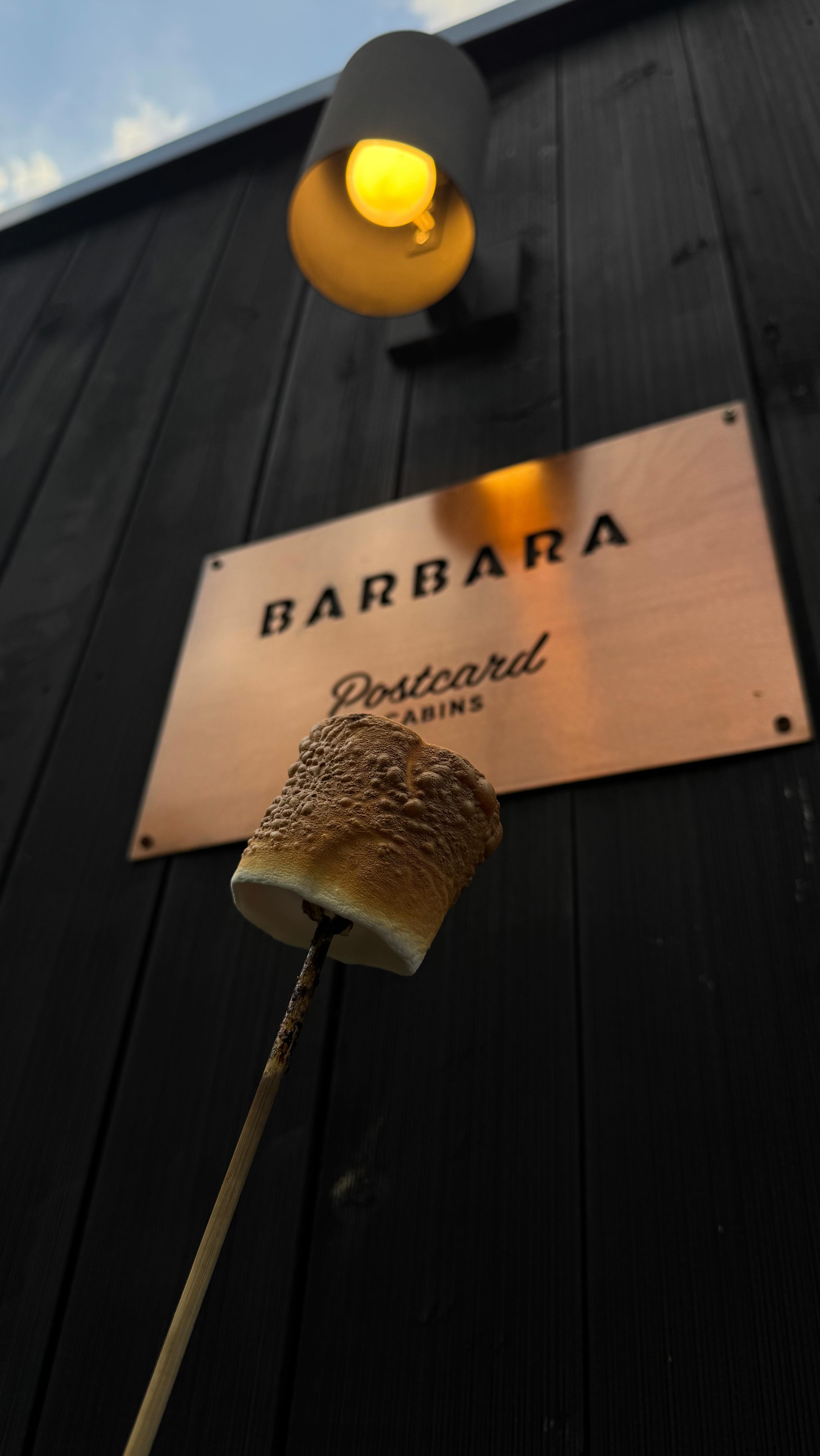 Instagram post by @griffinandspencer for Postcard Cabins. Caption reads: Camping in style with @postcardcabins 
-
#camping....