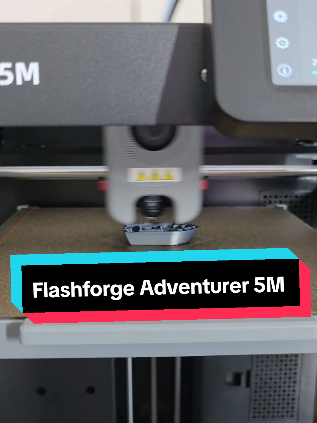 TikTok post by @dapoets for Flashforge. Caption reads: I am impressed with the Flashforge Adventurer 5M....