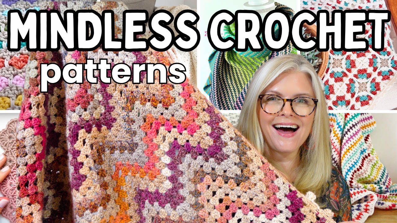 YouTube post by @EliseRoseCrochet for Crochet. Caption reads: 10 [MORE] MINDLESS CROCHET Projects When Your....