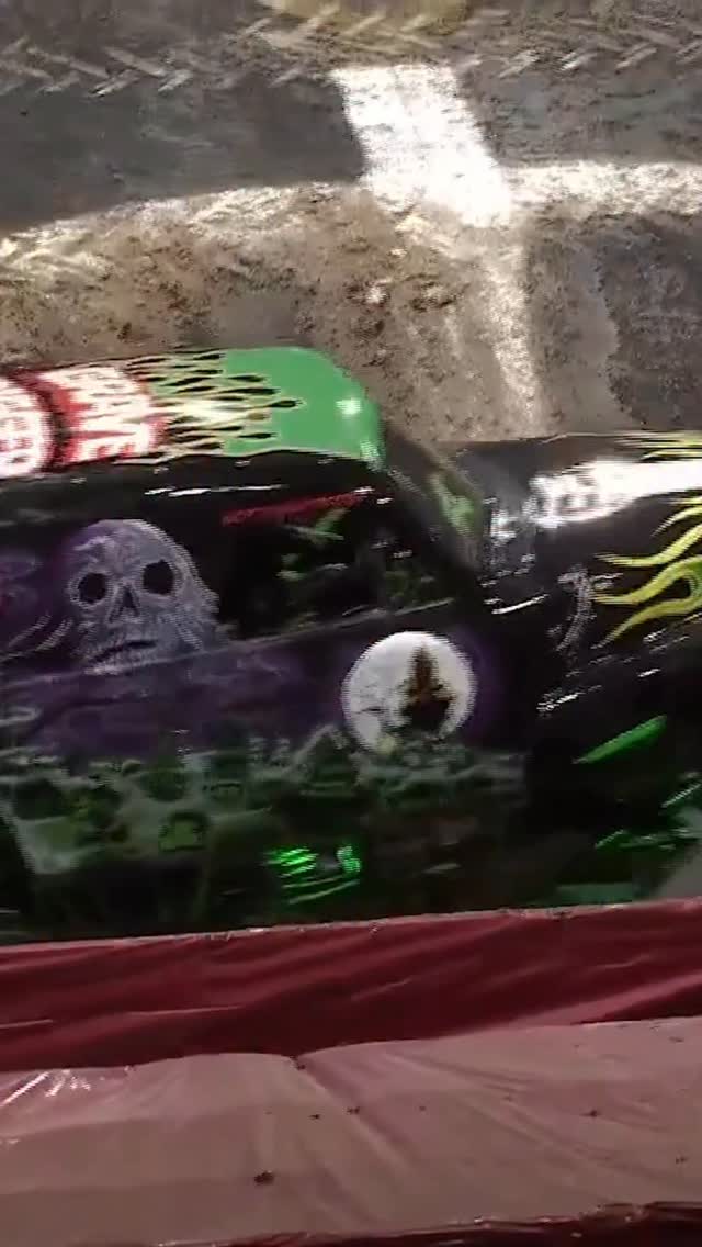 Instagram post by @westonanderson_gd for Monster Jam. Caption reads: @westonanderson_gd starting the night off right in....